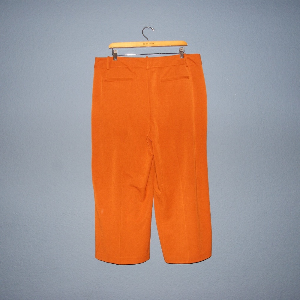 NEW Burnt Orange Wide-Leg Crop Fashion Pants 16 B3 - Picture 5 of 8